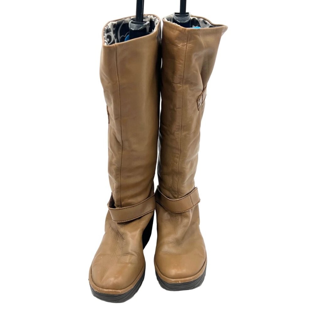 Fly London Slouch Wedge Leather Boots - Picture 2 of 11